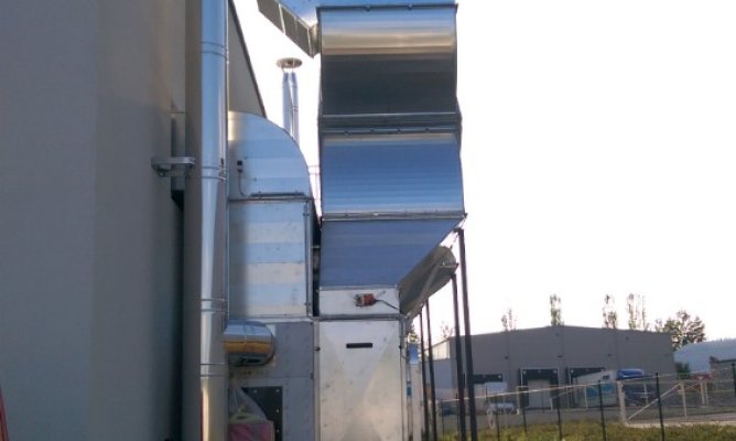 Vzduchotechnika lakovacího boxu venkovní část