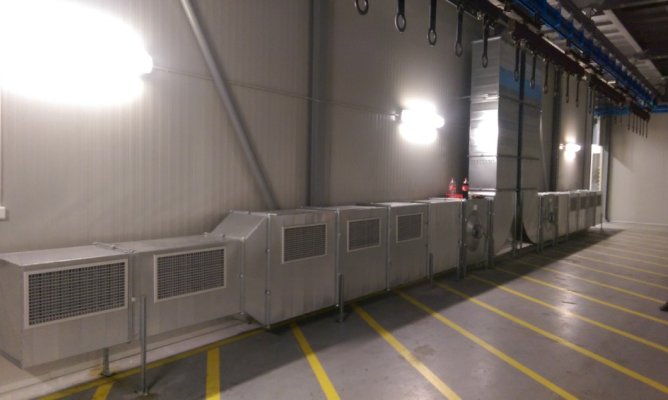 Vzduchotechnika Lakovacího boxu vnitřní část